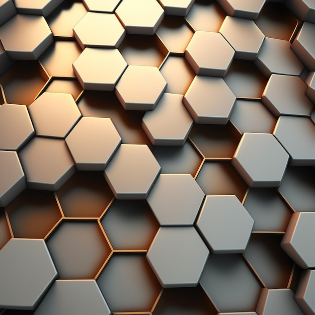 hexagon pattern blending fading high tech background Generative AI