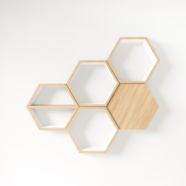 Hexagon shelf copy space,copy space,mock up,hexegon background