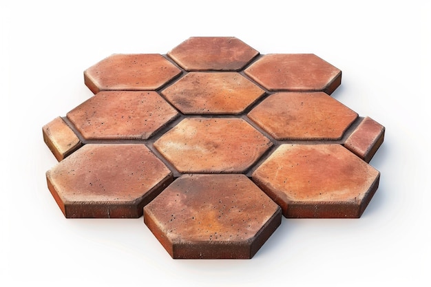 Photo hexagonal clay brick patio illustration design