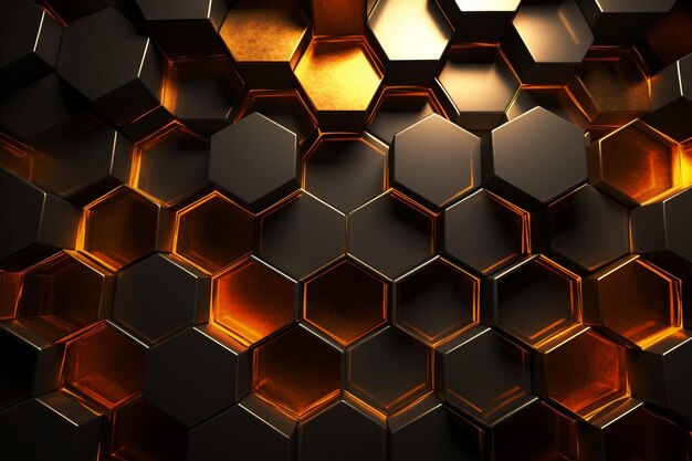 Hexagonal elegance dark background abstract hexagon wallpaper