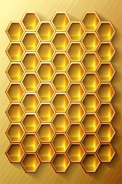 Photo hexagonal honeycomb gold background for modern design