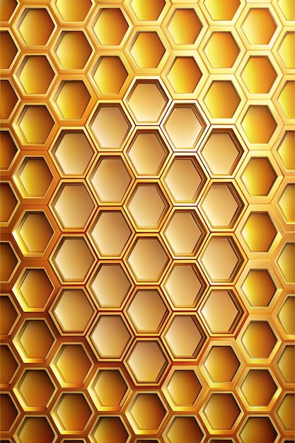 Photo hexagonal honeycomb gold background for modern design