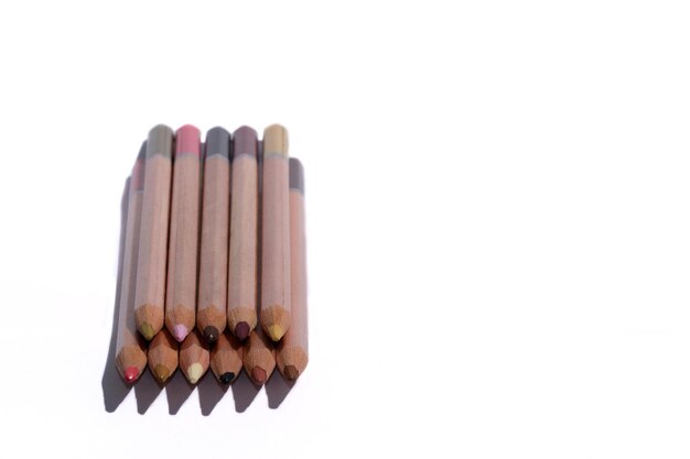 hexagonal wooden pencils of various colors for back to school