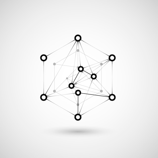 Photo hexagons genetic science chemical carcass vector connection and social network