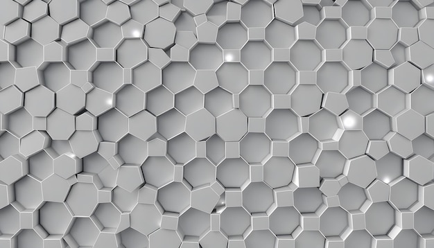 Photo hexagons grey background texture 3d illustration 3d rendering isolated with white highlights