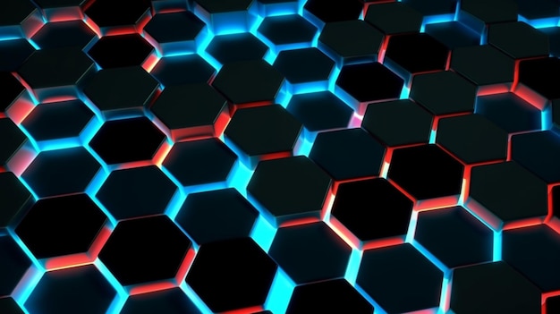 Hexagons patternGeometric abstract background withGenerative AI