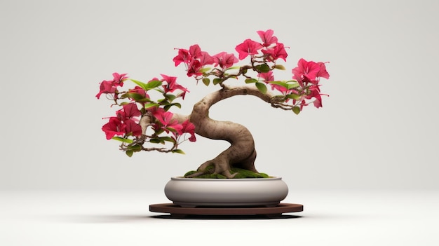 Hibiscus Bonsai Tree Minimalist Desktop Wallpaper In Reliable Hd