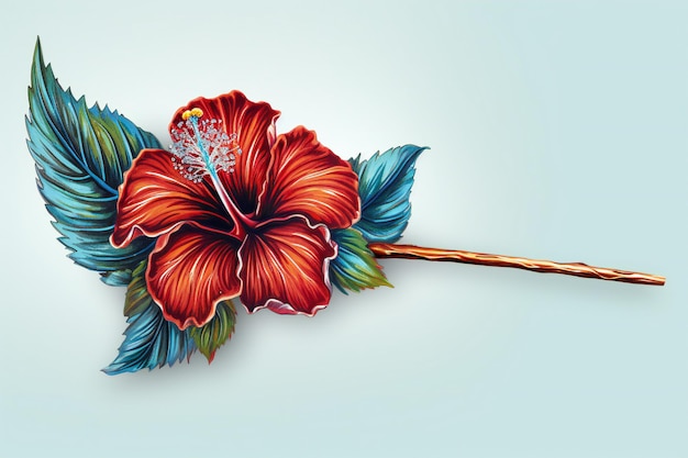 Hibiscus flower on a blue background