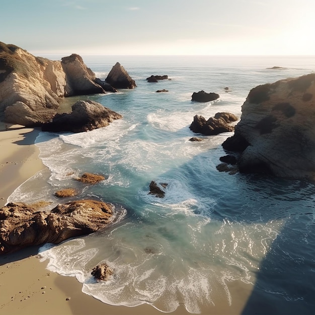 Hidden beaches destination california realistic pictures Generative AI