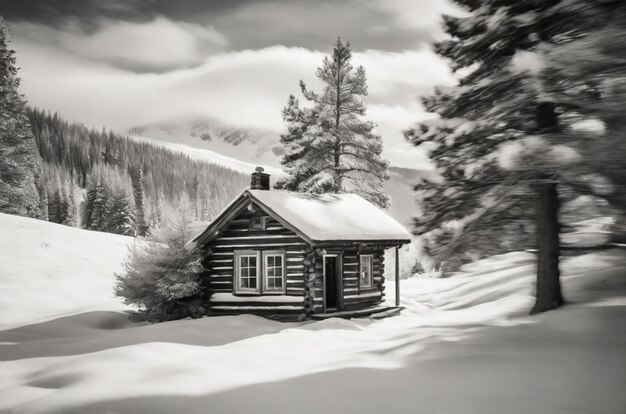 Photo a hidden cabin nestled in the