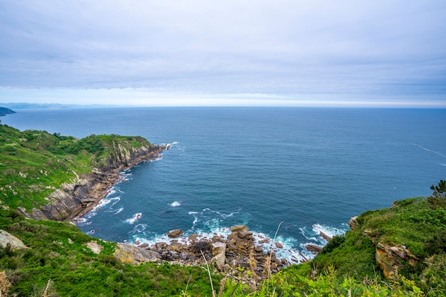 Hidden cove of Mount Ulia in the city of San Sebastian, Gipuzkoa. Basque Country