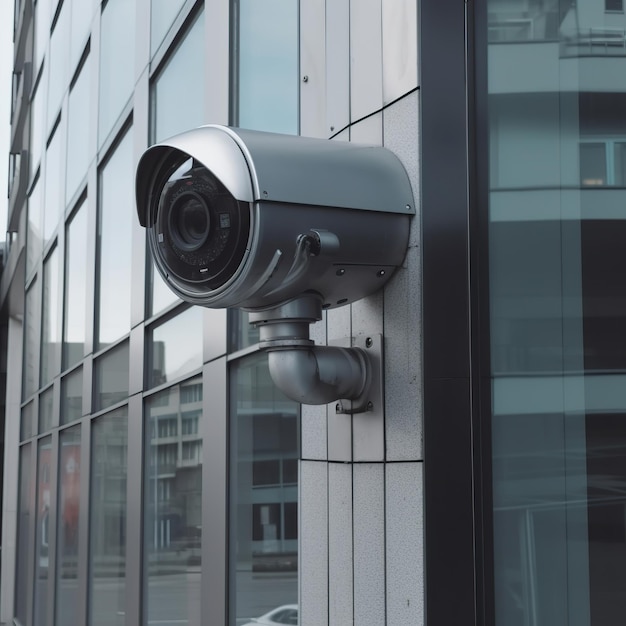 Hidden security camera in the city of future