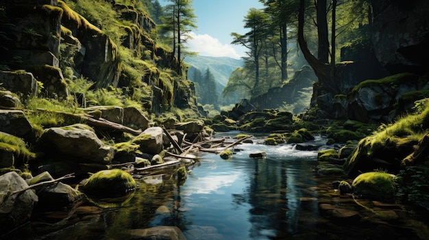 A hidden waterfall in the middle of a beautiful wilderness