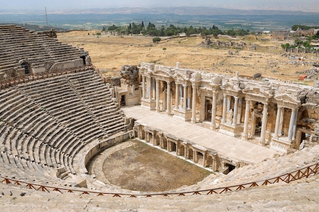 Hierapolis Amphitheater in Pamukkale Denizli Province Panoramic view Architectural monument