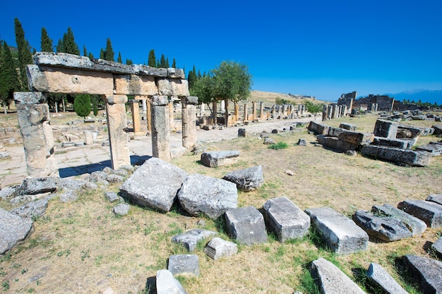 Hierapolis ancient city ruins North Roman Gate Pamukkale Denizli Turkey