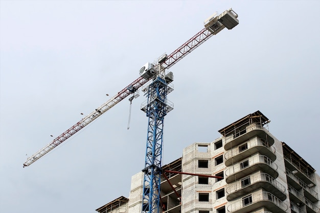 High-altitude crane on a building site