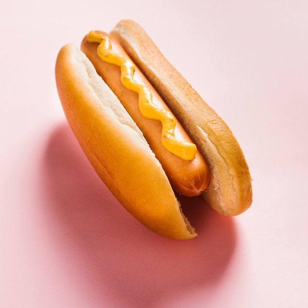 High angle close-up hotdog 