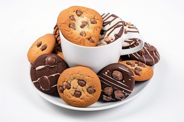 High angle delicious cookies arrangementcup