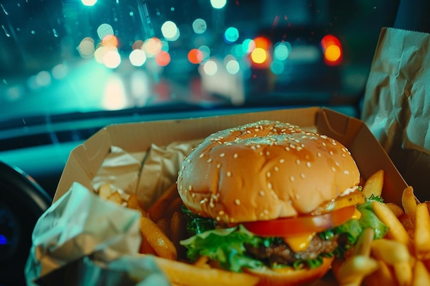 High angle man eating fast food