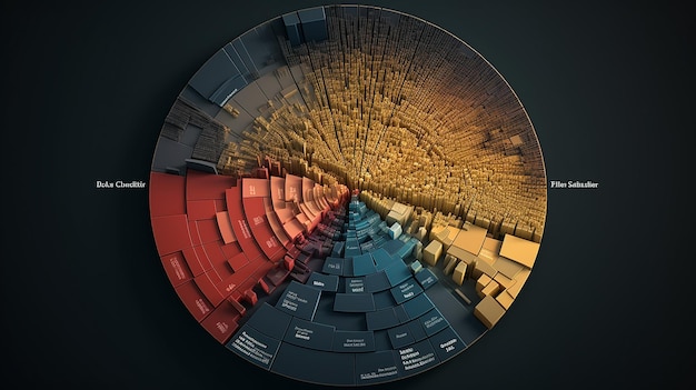 Photo high angle pie chart cities