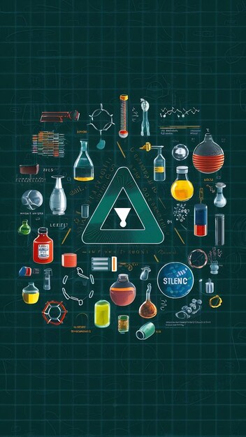 High angle science elements with chemicals arrangement