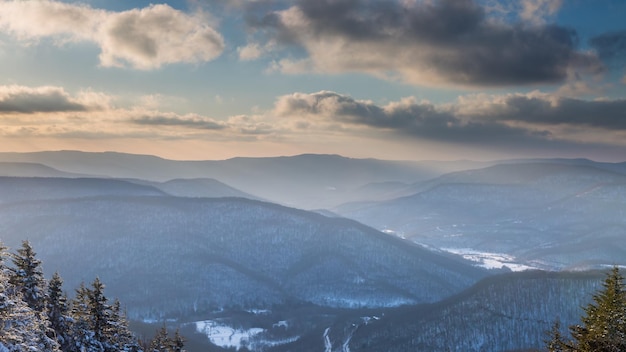 High angle shot of the Snowscape