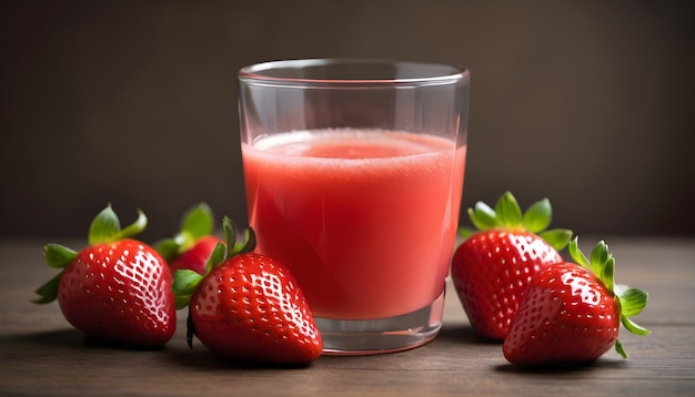 High angle strawberry smoothies in glass