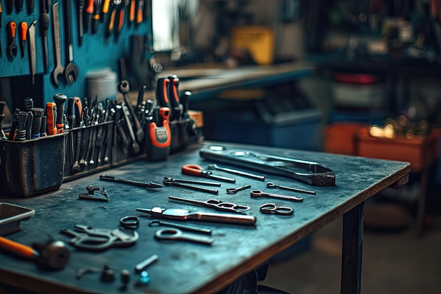 High angle tools on table arrangement