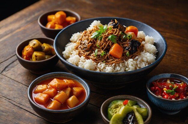 High Angle Traditional Food Arrangement