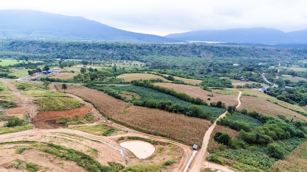 High angle view Aerial photograph of mountain