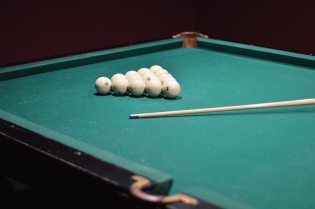 Photo high angle view of balls billiard on table