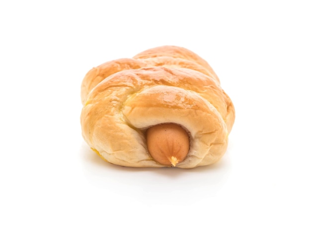 High angle view of bread on white background