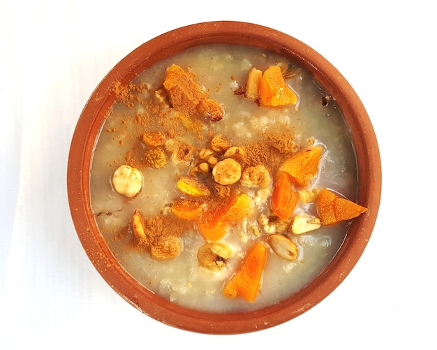 Photo high angle view of breakfast in bowl