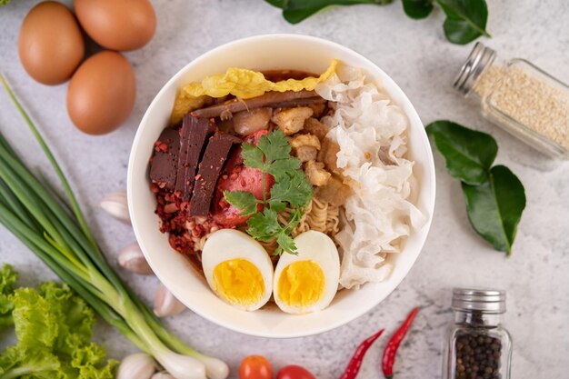 High angle view of breakfast served on table