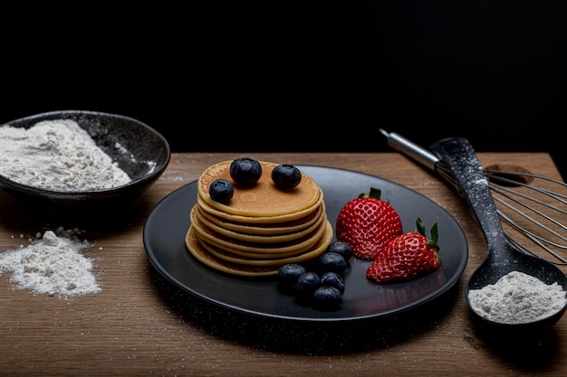 Photo high angle view of breakfast on table