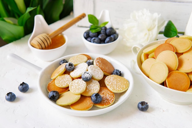 High angle view of breakfast on table