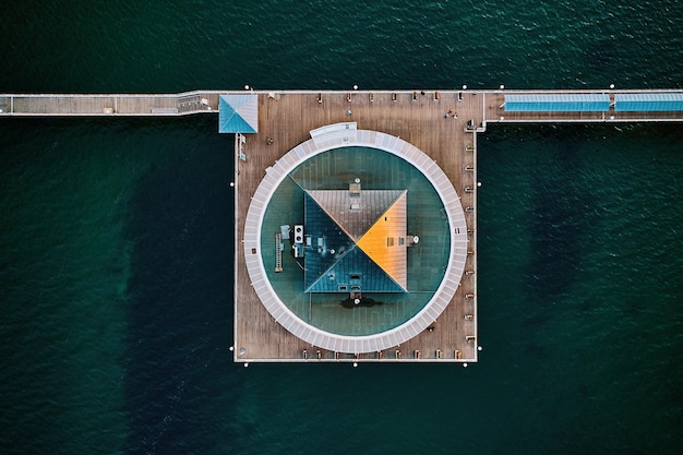 High angle view of bridge over sea