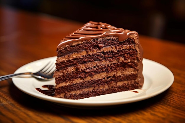 High angle view of chocolate cake on table