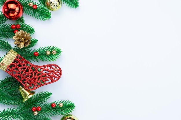 High angle view of christmas decoration on white background