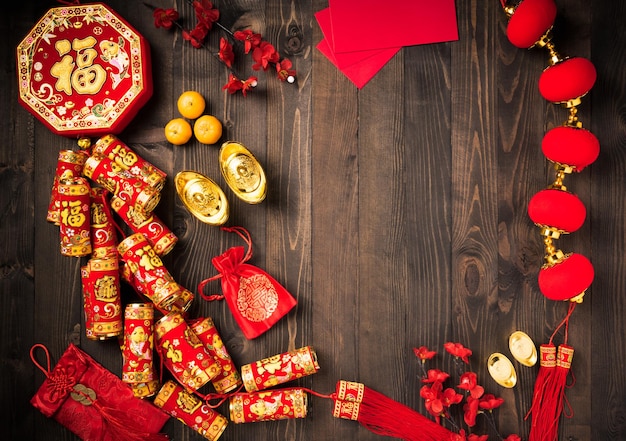 High angle view of christmas decorations on table