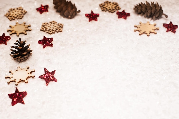 High angle view of christmas decorations