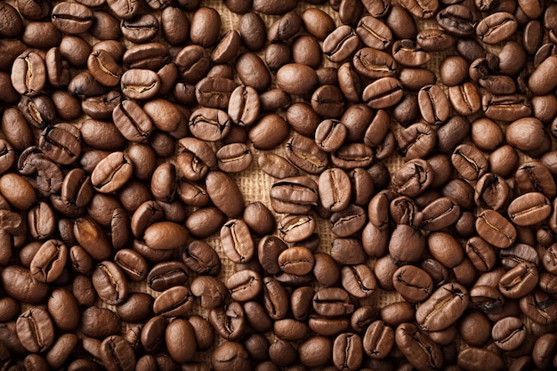 High angle view of coffee beans on white background