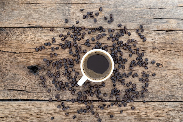 High angle view of coffee cup on table