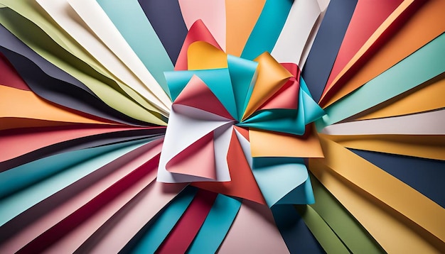 High angle view of colorful papers background