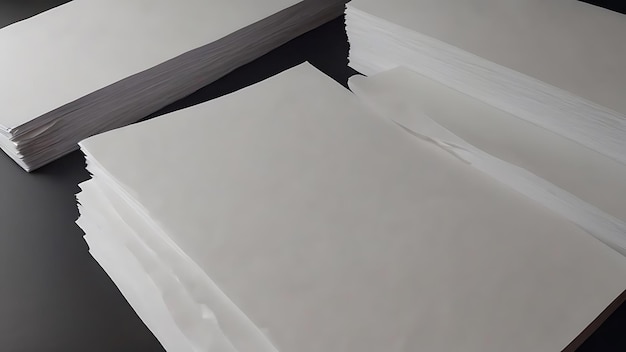 High angle view of folded and unfolded blank white papers