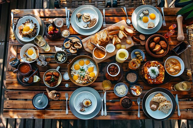 High angle view of food served in plate