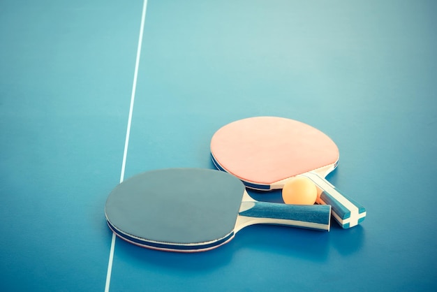 High angle view of food on table against blue background