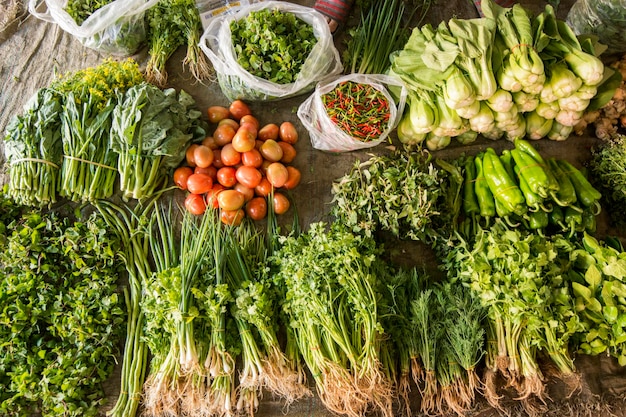 High angle view of fruits in market