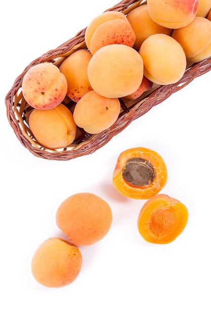 High angle view of fruits on white background