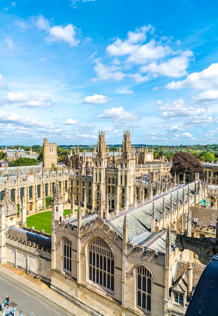 High angle view of High Street of Oxford City, UK